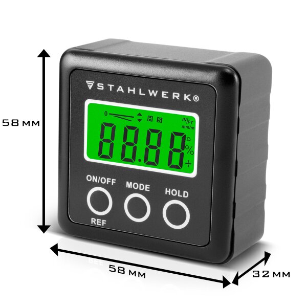 STAHLWERK Digital Protractor LB-360 ST Inclinometer Level Box