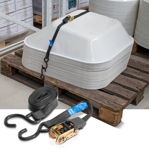 NTG Set di 2 cinghie con cricchetto, 8 m, robuste cinghie di fissaggio per camion, rimorchi