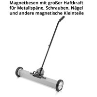 STAHLWERK Magnetgolvsopare MBK-30 ST med 762 mm bredd och 20 kg kapacitet, magnetisk kvast/sp&aring;nsamlare/magnetisk sopmaskin f&ouml;r metallsp&aring;n, skruvar, spikar och andra magnetiska sm&aring;delar.