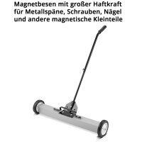STAHLWERK Magnetic Floor Sweeper MBK-36 ST шириной 914 мм и грузоподъемностью 22,5 кг, магнитная метла / стружкоуборочная машина / магнитная подметальная машина для металлической стружки, шурупов, гвоздей и других магнитных мелких деталей.