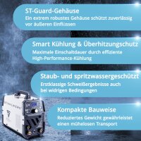 STAHLWERK DC WIG 200 Puls Pro Vollausstattung - Digitales Profi WIG Schwei&szlig;ger&auml;t mit MMA E-Hand und Pulsfunktion, f&uuml;r D&uuml;nnblech geeignet