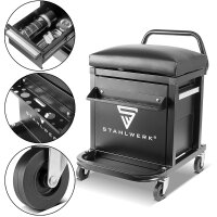 STAHLWERK Mobile workshop stool MWH-300 ST with two...