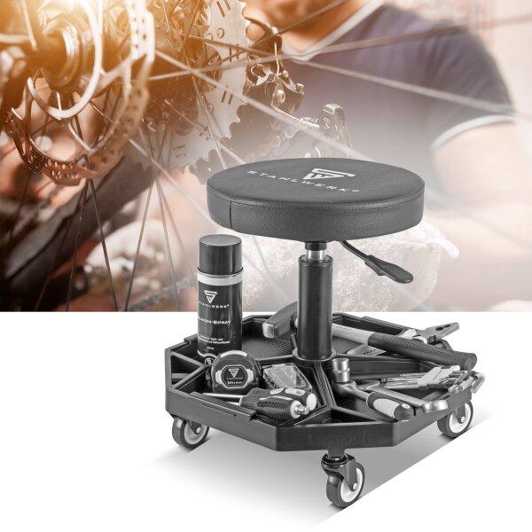 Chariot De Service Pliable Avec Roulettes - 58x 38 X 83 Cm - Charge Maximale : 150 Kg - Étagère