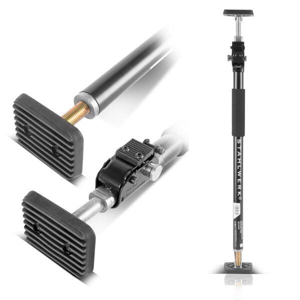 STAHLWERK supporto di montaggio / supporto di costruzione MH-115 ST 66-115 cm, portata 40 kg, robusto morsetto per porta / supporto telescopico / supporto di bloccaggio