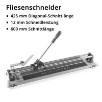 STAHLWERK tile cutter with 600 mm cutting length, 425 mm...