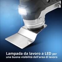 STAHLWERK Utensile multifunzione oscillante a batteria OMTB-20 ST con 900 Watt, 10.500-20.000 giri/min. e sistema di batterie da 20 V, levigatrice a delta / utensile oscillante