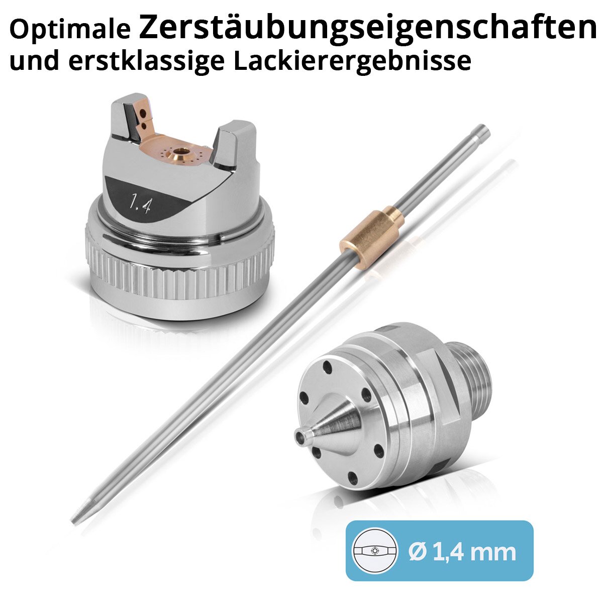STAHLWERK Düsensatz 1,4mm Für Lackierpistolen - Professionelle Sprühdüse HVLP