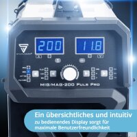 STAHLWERK MIG MAG 200 Puls Pro Schutzgas Schwei&szlig;ger&auml;t Vollsynergisches 5 in 1 Kombiger&auml;t mit echten 200 A und 4 Rollen Antrieb, F&uuml;lldraht, MIG MAG, ARC MMA, Lift TIG, MIG Puls f&uuml;r Alu Schwei&szlig;en