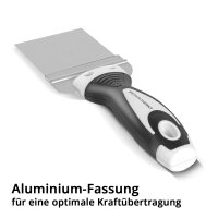 STAHLWERK Spachtel 80 mm hochwertiger Profi Edelstahl Malerspachtel / Putzspachtel mit Aluminium-Fassung und gummiertem Griff