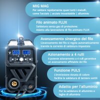 STAHLWERK MIG MAG 200 Puls Pro Unit&agrave; per la saldatura a gas inerte Unit&agrave; combinata 5 in 1 completamente sinergica con 200 ampere effettivi, compresa la torcia per la saldatura dellalluminio AK25/MB25, set di parti di usura per la saldatura dellalluminio