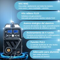 STAHLWERK MIG MAG 200 Puls Pro equipo de soldadura con gas inerte Equipo combinado 5 en 1 totalmente sin&eacute;rgico con 200 amperios aut&eacute;nticos que incluye antorcha de soldadura de aluminio AK25/MB25, juego de piezas de desgaste para soldadura de aluminio