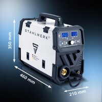 STAHLWERK MIG MAG 200 Puls Pro Schutzgas Schwei&szlig;ger&auml;t Vollsynergisches 5 in 1 Kombiger&auml;t mit echten 200 Ampere inklusive AK25/MB25 Alu-Schwei&szlig;brenner, Verschlei&szlig;teile-Set f&uuml;r Aluminium-Schwei&szlig;en