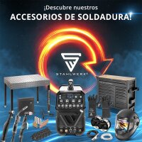 STAHLWERK MIG MAG 200 Puls Pro equipo de soldadura con gas inerte Equipo combinado 5 en 1 totalmente sin&eacute;rgico con 200 amperios aut&eacute;nticos que incluye antorcha de soldadura de aluminio AK25/MB25, juego de piezas de desgaste para soldadura de aluminio