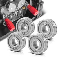 STAHLWERK Set of 4 wire guide roll / wire feed roll with 0,6 / 0,8 mm V-profile and 1,0 / 1,2 mm U-profile for welding of aluminum, flux cored wire and solid wire with MIG MAG welding equipment