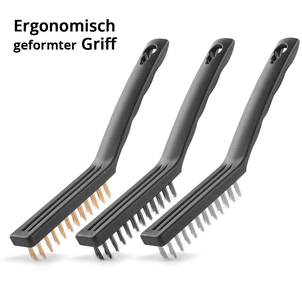 3-teiliges Drahtbürsten-Set Für Rotationswerkzeuge – 3 Mm Schaft, Für Metall, Holz, Keramik Und Mehr