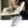 STAHLWERK Spetsig murslev 150 mm, högkvalitativt kolstål murslev / putslev / triangulär murslev med ergonomiskt handtag i naturträ