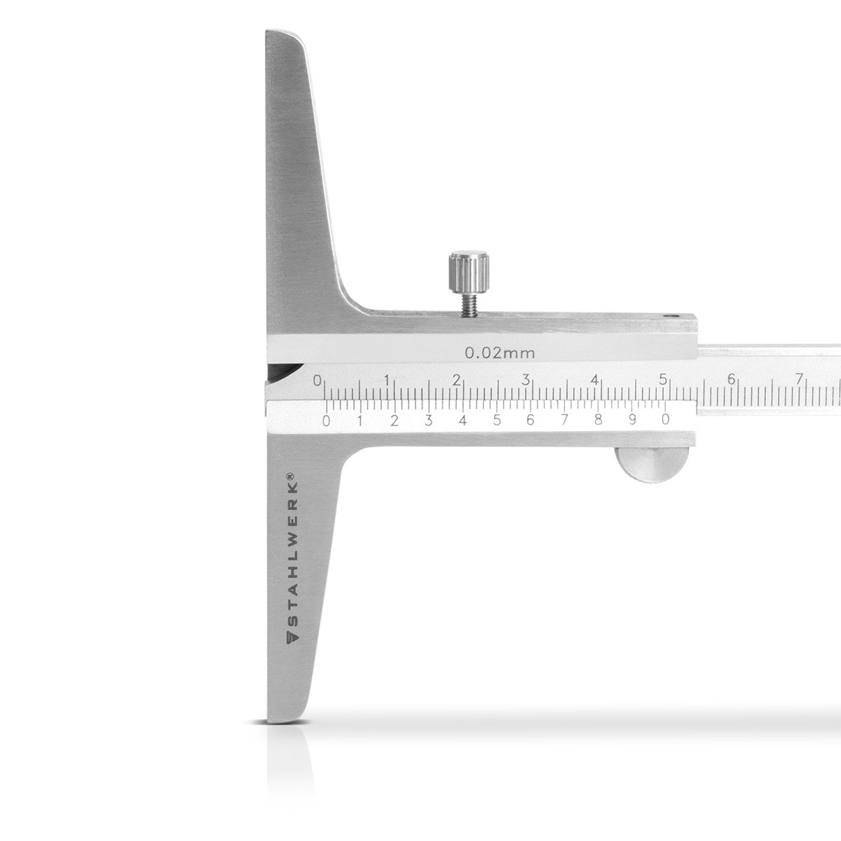Profondimetro Di Calibro 200 Mm Con Punta DIN 862 – Acciaio Inox, Nonio Cromato Opaco, Ponte 100 Mm