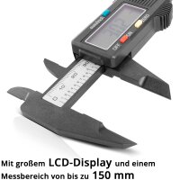 STAHLWERK Digitaler Messschieber 0-150 mm (6&ldquo;) Schieblehre / Messlehre mit gro&szlig;em Digital-Display f&uuml;r Au&szlig;en-, Innen- und Tiefenma&szlig;