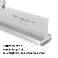 STAHLWERK Hoekaanslag 90&deg; 50 x 40 mm DIN 875/1 Inbouwhoek / hoekaanslag / precisiehoek van roestvrij staal
