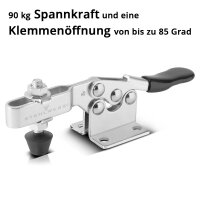 STAHLWERK Toggle Clamp TC-90 ST Set of 2 with 90 kg (198 lbs) clamping force, robust quick release / vertical clamp / toggle clamp made of stainless steel.