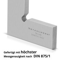 STAHLWERK flat angle 90° 50 x 40 mm DIN 875/1 control...