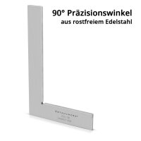 STAHLWERK Kątownik płaski 90° 250 x 160 mm DIN 875/1 Kątownik kontrolny / kątownik monterski / kątownik oporowy / kątownik precyzyjny ze stali nierdzewnej