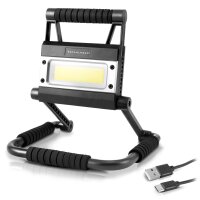 STAHLWERK LED Baustrahler LAL-15 ST mit 15 Watt, 1500 Lumen, USB und 3,7 V Akku mit 4400 mAh, LED Arbeitsleuchte / Scheinwerfer / Flutlicht / Fluter