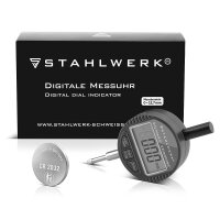 STAHLWERK Digitale Messuhr mit 0-12,7 mm (0,5&quot;) Messbereich, Messtaster f&uuml;r Pr&auml;zisionsmessungen in Millimeter und Zoll