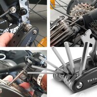 STAHLWERK Multitool / Multifunktionswerkzeug / 16 in 1 Fahrrad Reparaturwerkzeug / Radwerkzeug f&uuml;r unterwegs