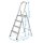 STAHLWERK Stehleiter HL-4 ST 150 kg, 4 Stufen, Standhöhe 78 cm, Aluminium Leiter / Klappleiter / Trittleiter / Mehrzweckleiter mit rutschfesten Sprossen inklusive 7 Jahre Hersteller-Garantie