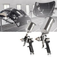 STAHLWERK HVLP spray gun set SGS-1125 ST 21 parts with 3 compressed air spray guns, 0.8 / 1.4 / 1.7 mm nozzle set, spray gun holder, aluminum case and much more Spray gun / Spray gun