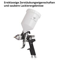 STAHLWERK HVLP-sprutepistol SG-600 ST med 1,4 mm munstycke och 600 ml flödesbägare, hållare för sprutpistol, professionell sprutpistol / sprutpistol / sprutpistol