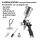STAHLWERK LVLP Lackierpistole SG-125 ST mit 0,8 mm Düse und 125 ml Fließbecher, Lackierpistolen-Halter, Profi Spritzpistole / Sprühpistole / Spraypistole