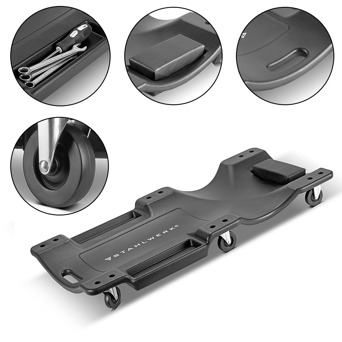 STIX LWS-40 Werkstatt Rollbrett & Hocker - Klappbar Bis 150kg Für Autoarbeiten