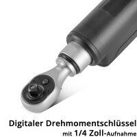 STAHLWERK Digitaler Drehmomentschl&uuml;ssel 1/4 Zoll einstellbar von 6 bis 30 Nm | Umschaltknarre | Ratschenschl&uuml;ssel