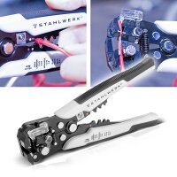 STAHLWERK self-adjusting wire stripper AZ-7 ST Pro with 0,5-6 mm cutting capacity, crimping pliers | crimper | cable stripper for cutting, crimping and stripping including 260-piece accessories