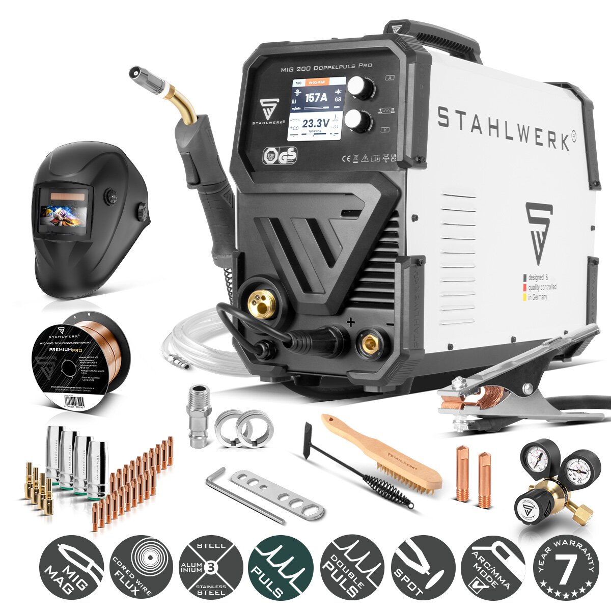 STAHLWERK MIG MAG 200 double pulse Pro fully equipped, 823,19