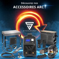 STAHLWERK ARC 160 MD Poste de soudage &agrave; &eacute;lectrodes enti&egrave;rement &eacute;quip&eacute; - DC MMA, E-Hand, Lift-TIG Welder | R&eacute;glage en continu | V&eacute;ritable 160 amp&egrave;res | Tr&egrave;s compact et l&eacute;ger | Hot-Start, Anti-Stick, Smart-K&uuml;hling | Technologie IGBT