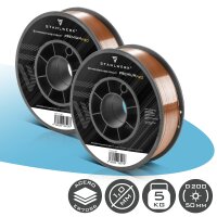 STAHLWERK 2 x Alambre de soldadura MIG MAG Premium ER70S-6 SG2 Ø 1,0 mm Rollo de alambre S200/D200 5 kg