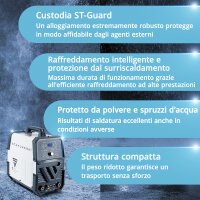 STAHLWERK AC/DC TIG 200 Pulse Pro - Saldatrice digitale con inverter da 200 ampere, funzione ARC/MMA, memoria lavori e tecnologia IGBT, adatta per alluminio e lamiere sottili.