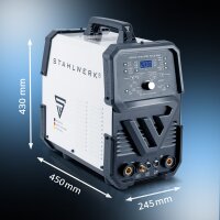 STAHLWERK AC/DC TIG 200 Pulse Pro - Digit&aacute;ln&iacute; sv&aacute;řečka | invertor s 200 amp&eacute;ry, funkc&iacute; ARC/MMA, pamět&iacute; &uacute;loh a technologi&iacute; IGBT, vhodn&aacute; pro hlin&iacute;k a tenk&eacute; plechy