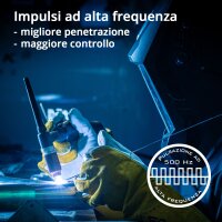 STAHLWERK AC/DC TIG 200 Pulse Pro - Saldatrice digitale con inverter da 200 ampere, funzione ARC/MMA, memoria lavori e tecnologia IGBT, adatta per alluminio e lamiere sottili.