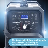 STAHLWERK AC/DC WIG 200 Puls Pro Vollausstattung - Digitales Schwei&szlig;ger&auml;t | 200 Ampere, ARC/MMA Funktion, Job-Speicher und IGBT-Technologie, geeignet f&uuml;r Alu und D&uuml;nnblech