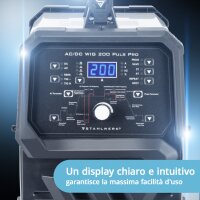 STAHLWERK AC/DC TIG 200 Puls Pro completamente equipaggiata - Saldatrice digitale | 200 ampere, funzione ARC/MMA, memoria lavori e tecnologia IGBT, adatta per alluminio e lamiere sottili