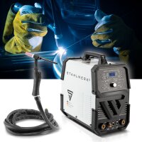STAHLWERK AC/DC TIG 200 Puls Pro t&auml;ysin varusteltu - Digitaalinen hitsauskone | 200 ampeeria, ARC/MMA-toiminto, ty&ouml;muisti ja IGBT-tekniikka, sopii alumiinille ja ohuille ohutlevyille.