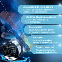 STAHLWERK MIG MAG hilo de soldar premium - hilo tubular juego de 3 E71T-GS Ø 0,9 mm S100/ D100 rollo de hilo con 0,45 kg / hilo tubular