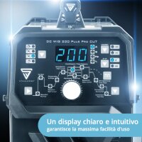 STAHLWERK Soldadora combinada 4 en 1 DC TIG 200 Puls Pro CUT, inversor digital IGBT de 200 A con memoria de trabajos DC TIG | MMA | funci&oacute;n de pulsos y cortadora de plasma integrada de 40 A