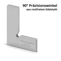 STAHLWERK Flachwinkel 90&deg; Set 6-teilig DIN 875/1 Kontrollwinkel / Schlosserwinkel / Anschlagwinkel / Pr&auml;zisionswinkel aus rostfreiem Edelstahl