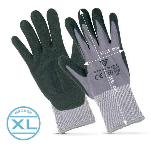 12x Paar Nitril Handschuhe Arbeits Montagehandschuhe 4121X weiß grau N 12x Paar Nitril Handschuhe Arbeits Montagehandschuhe 4121X weiß grau N