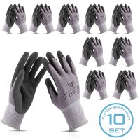 Paquete de 10 guantes de trabajo y montaje STAHLWERK...